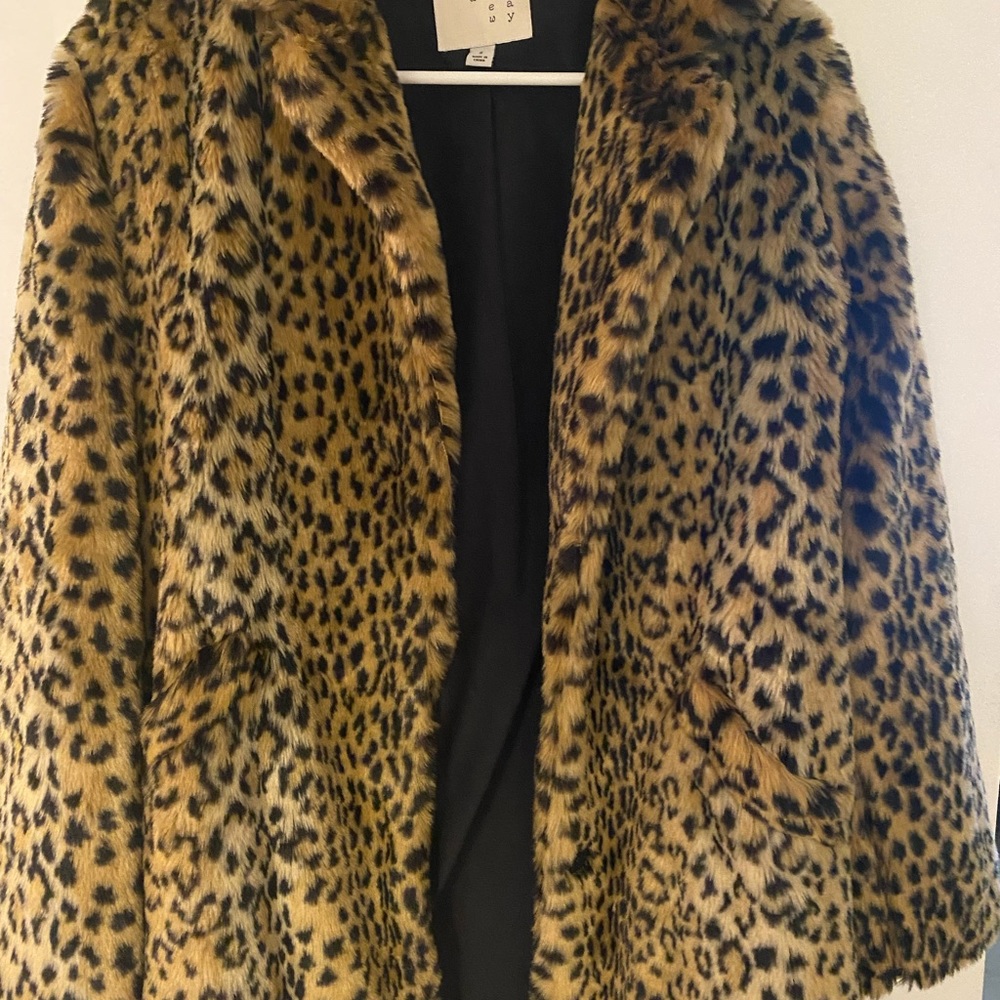 A New Day Leopard faux fur coat